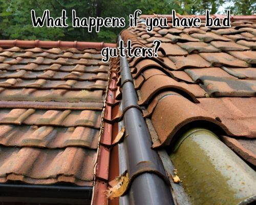 a roof with bad guttering