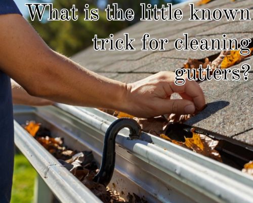 Overflowing gutter with thick grime.