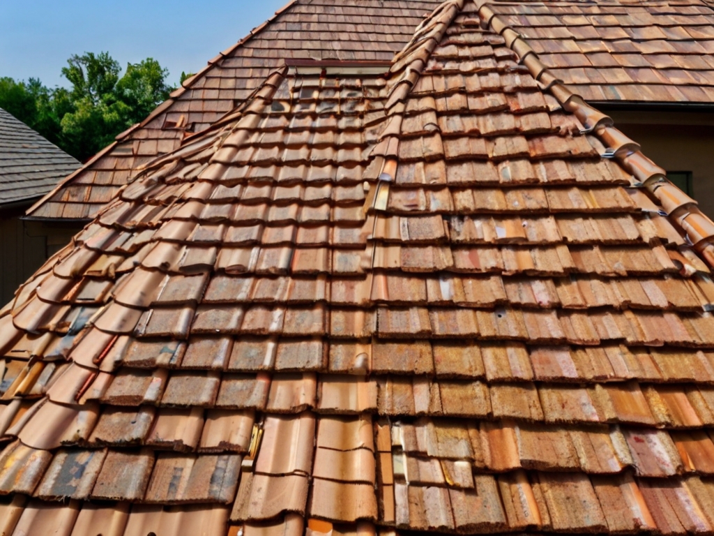 Perfectly aligned tile roof.