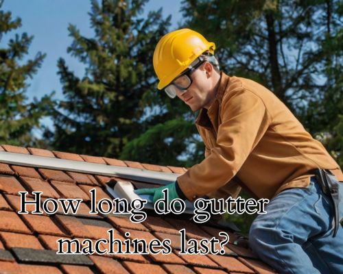 a roofer using guttering machine